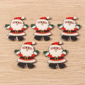 Lot de 5 pendentifs Père Noël pour bracelets DIY et accessoires de bijoux de Noël