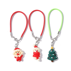 Christmas theme set with Santa Claus, Snowman and Green Tree charms for phone or bags