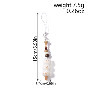 Détail du pendentif dango ours mignon avec dimensions et poids spécifiés sur l'image