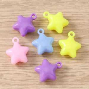 Colorful star-shaped resin pendants with loops for DIY jewelry and keychain crafts