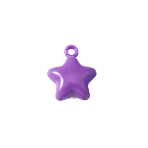 Vibrant purple star pendants for DIY jewelry making with smooth glossy finish and top loop