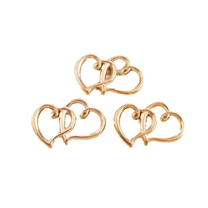Pack of golden intertwined double heart pendants for DIY jewelry making accessories