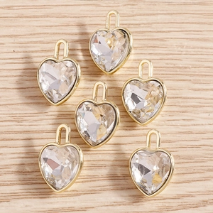 Ciondoli a Forma di Cuore in Lega con Strass per Creazione Gioielli DIY Orecchini Collane Bracciali Accessori Oro Trasparente