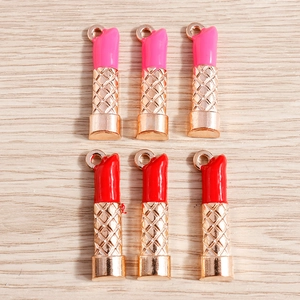 Lipstick Shape Enamel Zinc Alloy Charms For Jewelry Making DIY Earrings Necklaces Keychains Accessories For Women Girls