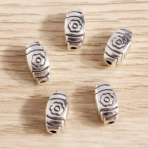 Vintage Zinc Alloy Flower Spacer Beads For DIY Bracelet Necklace Jewelry Making Floral Pattern Antique Silver Barrel Beads