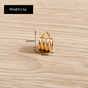 Detail of 12mm gold plated alloy floral bead connector with dimensions for DIY jewelry