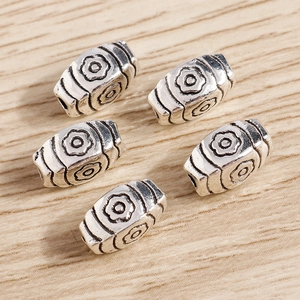 30pcs vintage silver floral spacer beads for DIY jewelry making bracelets and necklaces