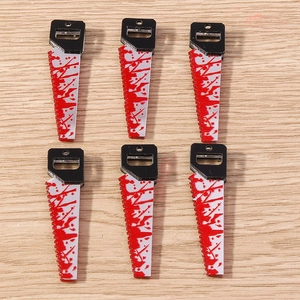 Miniature acrylic blood-stained hand saw charms for Halloween DIY accessories