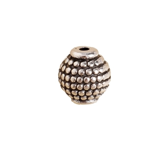 Vintage silver alloy pumpkin lantern spacers with granulated texture for DIY bracelets