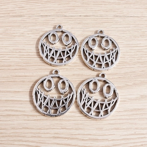 Silberne lachende Gesicht Anhänger für DIY Schmuckherstellung Set mit 4 Stück