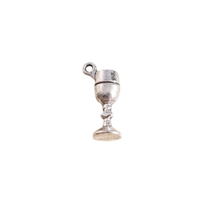 Vintage silver alloy wine goblet charms for DIY jewelry making and keychains