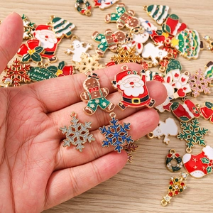 Lot de breloques de Noël en alliage avec Père Noël et sapins pour bijoux DIY