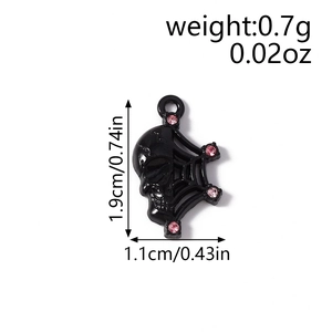 Gothic style spider web skull pendant with pink rhinestones for jewelry making 5pcs