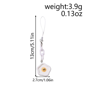 Vue technique montrant la longueur de 13cm et le poids du bijou de portable œuf