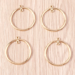 Zinc Alloy Geometric Round Pendant Connector Double Hole DIY Jewelry Findings For Necklace Earring Bracelet Keychain Accessory