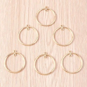 20pcs minimalist geometric gold circular pendant connectors for DIY jewelry making