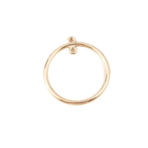 Polished gold geometric circle pendants for DIY jewelry making with dual hanging loops