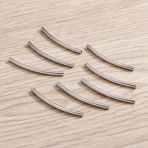Huit perles tubes incurvées en argent pour la création de bijoux DIY et bracelets
