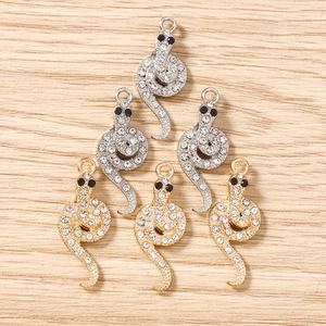 Pendentifs serpent brillants en strass dorés et argentés pour la création de bijoux