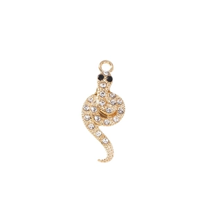 Pendentifs serpent dorés avec strass étincelants pour création de bijoux et colliers DIY
