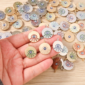 Evil Eye charm pendants in colorful enamel and alloy for DIY jewelry making