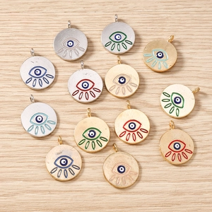 Colorful evil eye charm pendants in gold and silver finish for DIY jewelry making