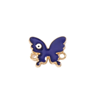 Golden butterfly evil eye charms connectors for DIY jewelry making and necklaces