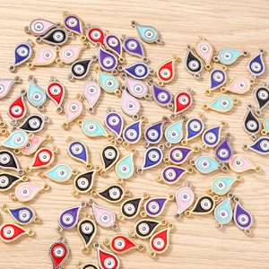 Bunte tropfenförmige Evil Eye Emaille Anhänger für DIY Schmuckherstellung und Ketten