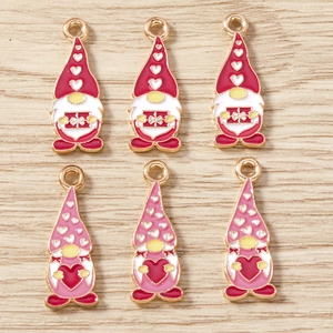 Christmas Gnome Alloy Enamel Pendants Cartoon Heart Gift Box Charms For DIY Earring Necklace Keychain Jewelry Making Accessories
