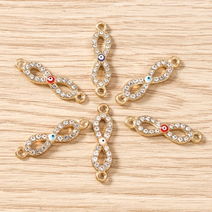 Infinity Evil Eye Verbindungsanhänger mit Strasssteinen für DIY Schmuckherstellung