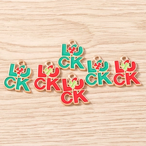 Détails de trèfle à quatre feuilles et pendentifs LUCK pour création de bijoux