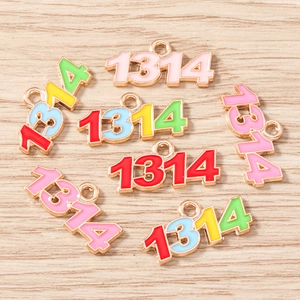 Fashion Number 1314 Zinc Alloy Enamel Pendants For DIY Jewelry Making Necklaces Bracelets Keychains Colorful Charms
