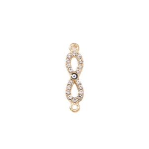 Goldener Unendlichkeit Evil Eye Anhänger mit Kristallen für DIY Schmuckherstellung