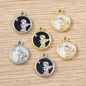 Pendentifs arbre de vie et ange en or et argent pour création de bijoux DIY