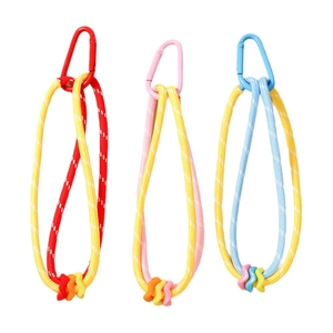 Trois porte-clés colorés en corde tressée avec mousquetons pour sacs ou accessoires