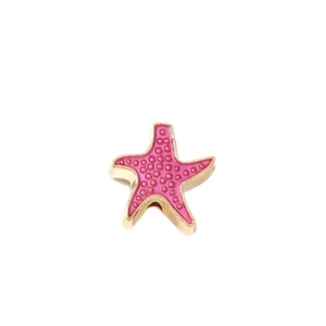 Ciondolo a forma di stella marina in smalto rosa e metallo dorato per gioielli fai da te