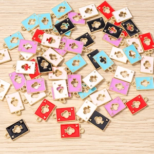 Colorful Ace of Clubs poker charms in enamel and alloy for DIY jewelry and crafts