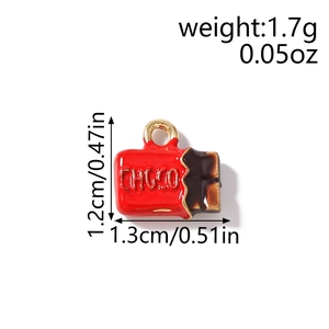Mini pendentif chocolat pour bijoux DIY avec les dimensions et le poids indiqués en détail