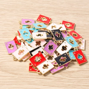 Colorful Ace of Spades poker card alloy pendants for DIY jewelry making accessories