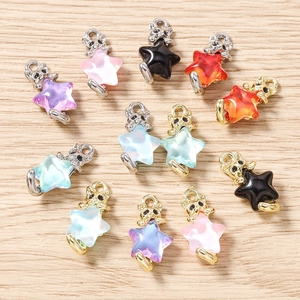 Pendentifs animaux en étoile avec motifs de chat pour la création de bijoux DIY
