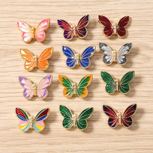 Zinc Alloy Enamel Butterfly Pendants For DIY Jewelry Making Necklaces Bracelets Earrings Keychain Accessories For Women