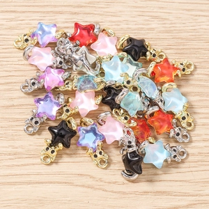 Mélange de breloques en forme d'étoile avec fermoirs chat pour bijoux DIY