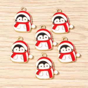 Weihnachten Pinguin Emaille Legierung Anhänger Cartoon Tier Charms Für DIY Halskette Armband Ohrring Schmuckherstellung Zubehör