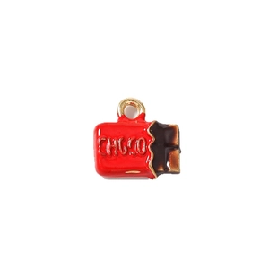 Lot de 10 breloques de chocolat réalistes pour la création de bijoux DIY dorés
