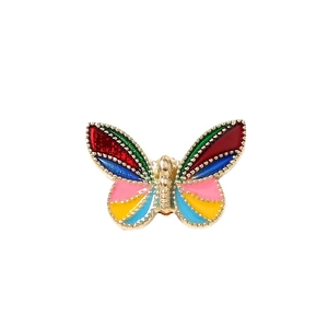 Set of ten colorful enamel butterfly charms with gold finish for DIY jewelry and earrings