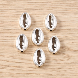 Set di sei ciondoli a conchiglia in lega d'argento per collane e bracciali fai-da-te