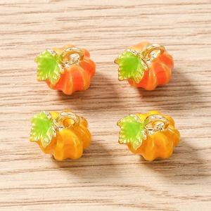 Pumpkin Shape Zinc Alloy Enamel Charms For DIY Jewelry Making Halloween Autumn Theme Pendants For Necklace Bracelet Keychain