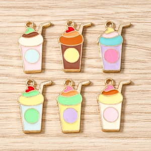 Mignons Pendentifs en Alliage de Tasse de Thé au Lait en Émail Forme de Café DIY Breloques pour Fabrication de Bijoux Collier Bracelet