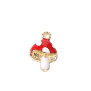 Colgante de seta roja con puntos blancos para la creación de joyas DIY y collares