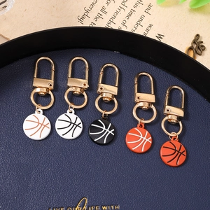 Fashionable basketball keychain collection with gold lobster clasp in vibrant colors